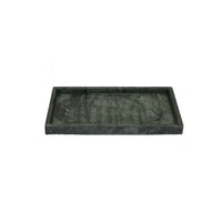 Honx Foyer Accessory Tray, Raised Lip Edges, 14 Inch Dark Green Marble -BM335604