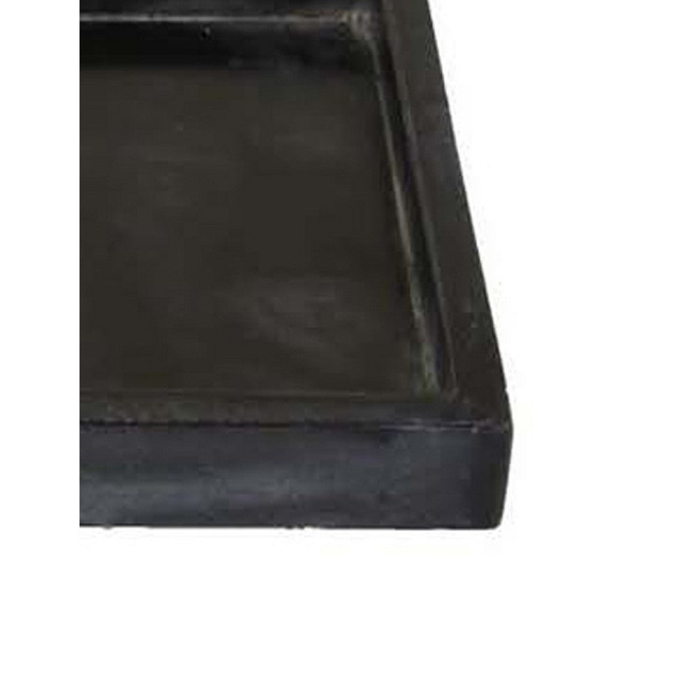 Honx Foyer Accessory Tray, Raised Lip Edges, 14 Inch Black Marble -BM335605