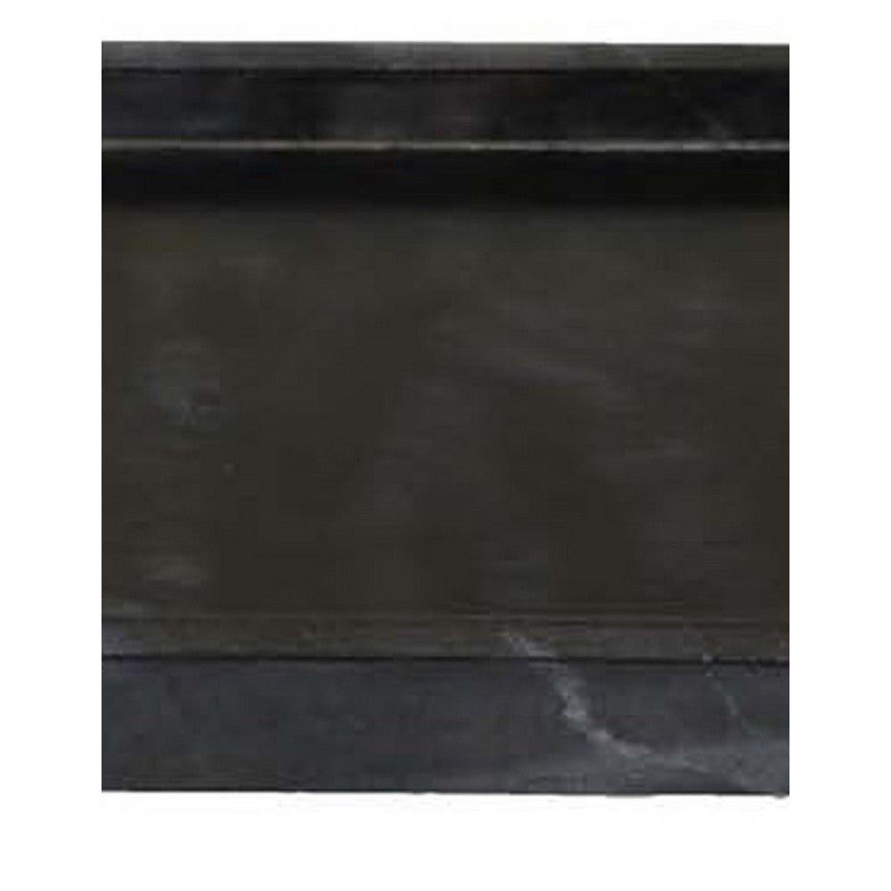 Honx Foyer Accessory Tray, Raised Lip Edges, 14 Inch Black Marble -BM335605