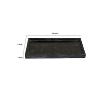 Honx Foyer Accessory Tray, Raised Lip Edges, 14 Inch Black Marble -BM335605