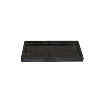 Honx Foyer Accessory Tray, Raised Lip Edges, 14 Inch Black Marble -BM335605
