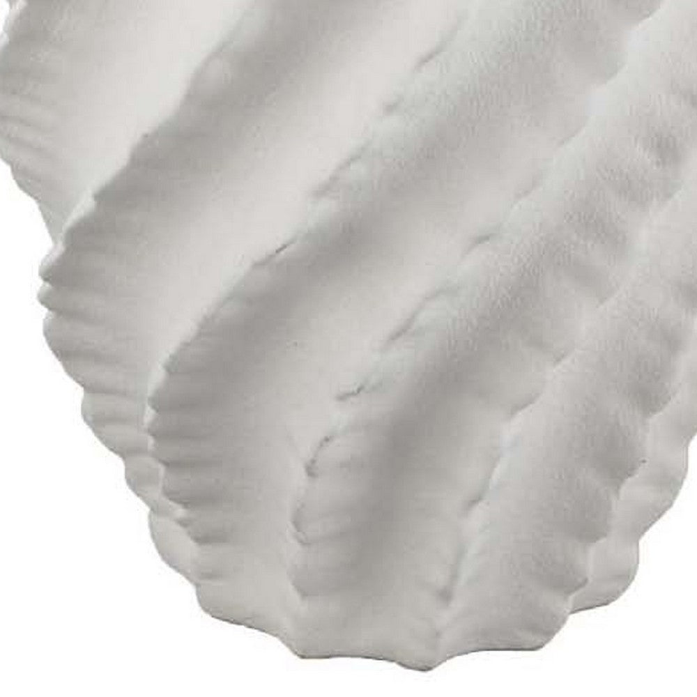 Velz Decorative Flower Vase, 18 Inch Wavy Shape, Matte White Ceramic -BM335606