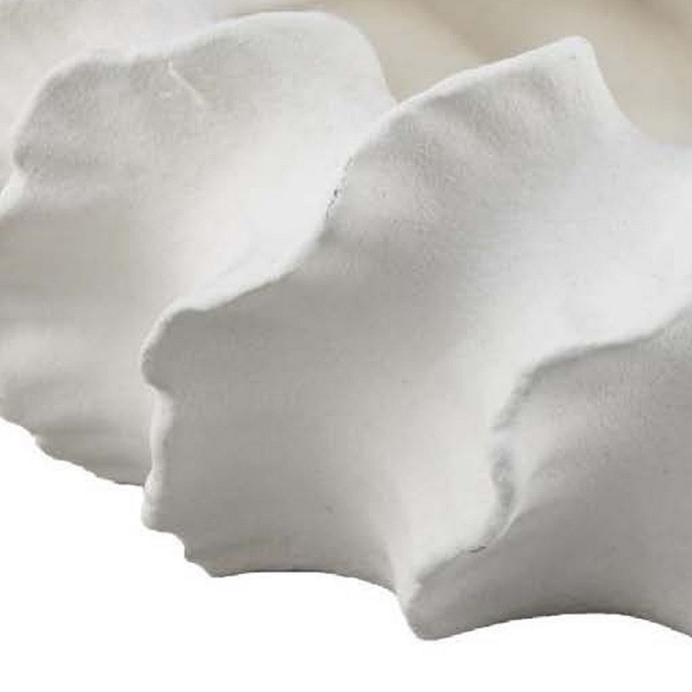 Velz Decorative Planter, 16 Inch Wavy Edge, Matte White Ceramic  -BM335608