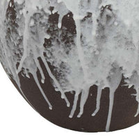 Gezy Decorative Flower Vase, 11 Inch Classic Round Brown White Ceramic -BM335611