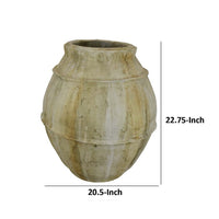 Sye Garden Planter, 23 Inch Round Shape Pot, Earthy Beige Terracotta -BM335614