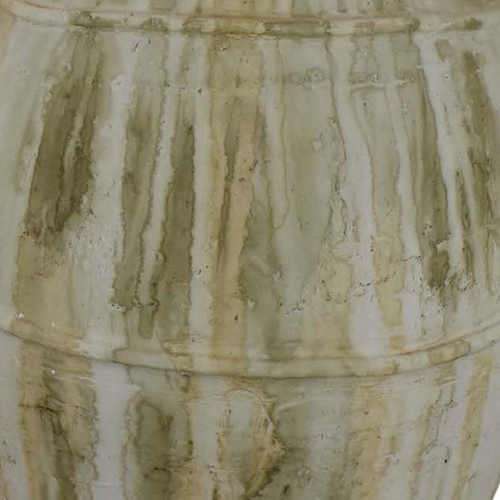 Sye Garden Planter, 29 Inch Tall Round Pot, Earthy Beige Terracotta -BM335615