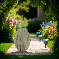 Sye Garden Planter, 29 Inch Tall Round Pot, Earthy Beige Terracotta -BM335615