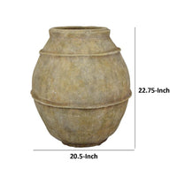 Lia Garden Planter, 23 Inch Round Pot, Earthy Brown Terracotta -BM335617