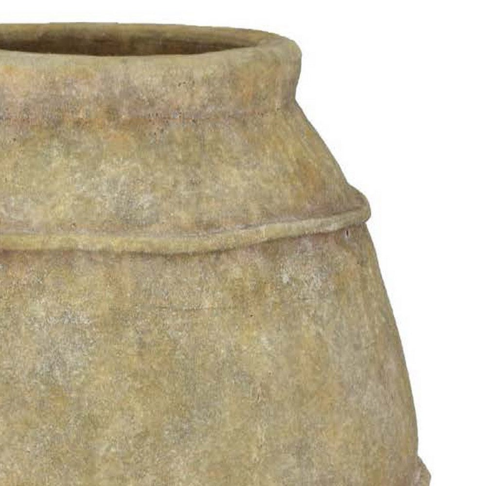 Lia Garden Planter, 29 Inch Tall Round Pot, Earthy Brown Terracotta -BM335618