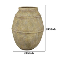 Lia Garden Planter, 29 Inch Tall Round Pot, Earthy Brown Terracotta -BM335618