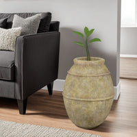 Lia Garden Planter, 29 Inch Tall Round Pot, Earthy Brown Terracotta -BM335618