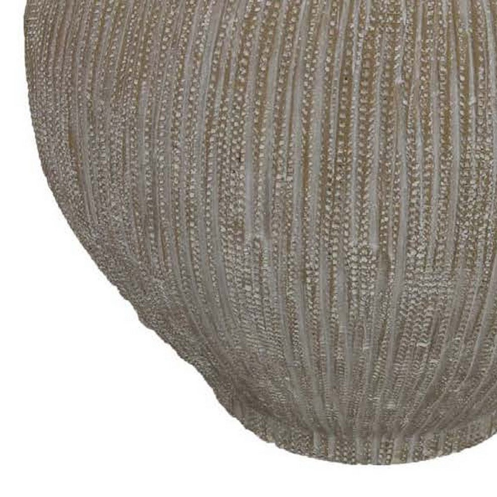Liv Decorative Round Vase, 15 Inch Brown Gray Striped Terracotta -BM335626