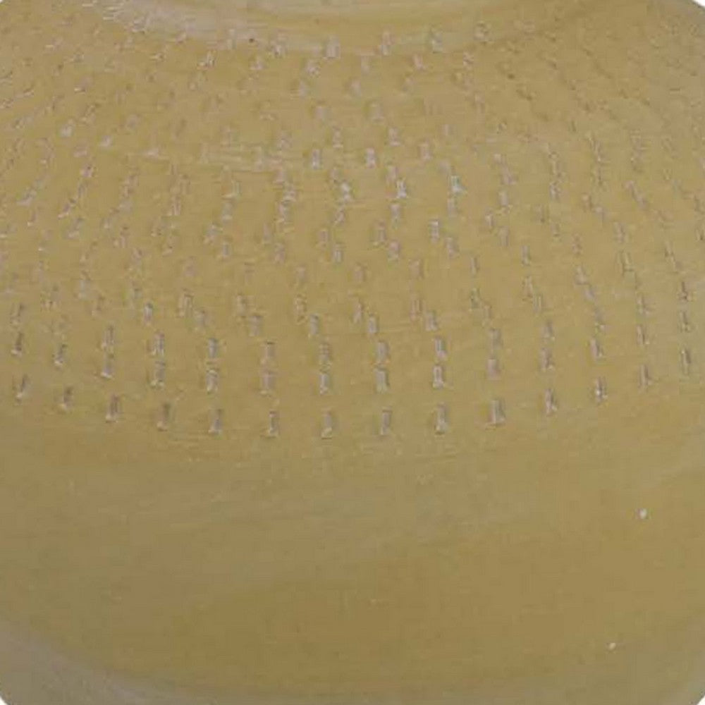 Vily Flower Vase, 15 Inch Round Pot Shaped, Sand Brown Terracotta -BM335628