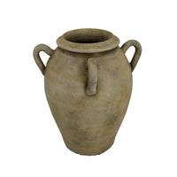 Joly Decorative Flower Vase, 12 Inch Curved Handles, Gray Terracotta -BM335630