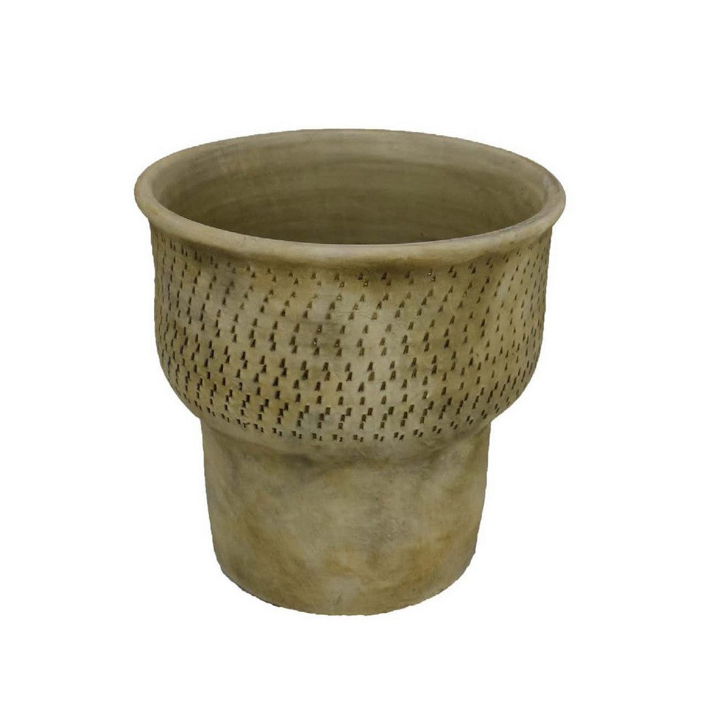 Kier Garden Planter, 12 Inch Tapered Base, Antique Gray Terracotta -BM335631