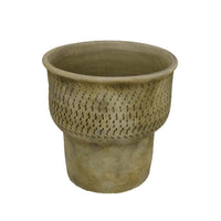 Kier Garden Planter, 12 Inch Tapered Base, Antique Gray Terracotta -BM335631
