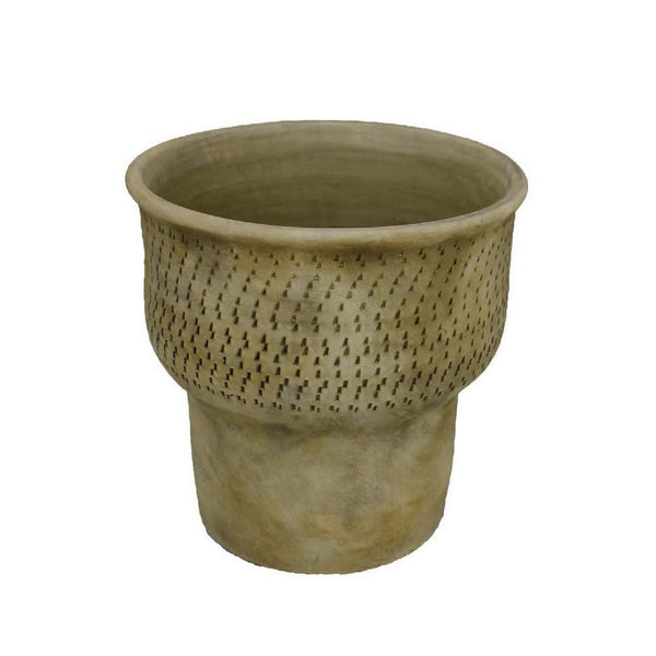 Kier Garden Planter, 12 Inch Tapered Base, Antique Gray Terracotta -BM335631