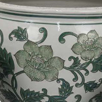 Hely 3 Planter Set, Green White Floral Glazed Ceramic 16, 12, 8 Inch -BM335633