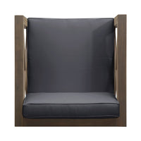 Juna Outdoor Club Chair, Charcoal Gray Water-Resistant Fabric, Acacia -BM335642