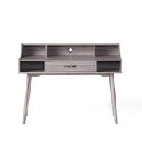 Jesa Study Writing Desk, 1 Drawer 3 Shelves, Oak Gray Wood, 47 Inch -BM335645