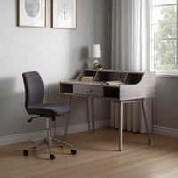Jesa Study Writing Desk, 1 Drawer 3 Shelves, Oak Gray Wood, 47 Inch -BM335645