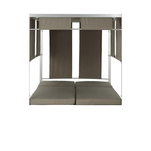 Hemin Outdoor Daybed, Khaki Water-Resistant Fabric, Aluminum, 80 Inch -BM335651