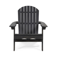 Libo Outdoor Adirondack Chair, Gray Acacia Wood Frame, Slat Panels -BM335663