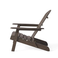 Libo Outdoor Adirondack Chair, Taupe Gray Acacia Wood, Slat Panels -BM335665