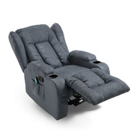 Manual Massage Recliner Chair, Charcoal Gray Fabric, Soft Cushioned -BM335673