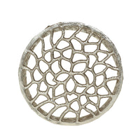 Mesh Stool Side Table, Nickel Aluminum Mesh Abstract, Round 14 Inch -BM335677
