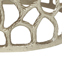 Mesh Stool Side Table, Nickel Aluminum Mesh Abstract, Round 14 Inch -BM335677