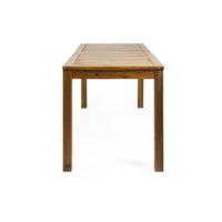Leine Outdoor Dining Table, Teak Brown Acacia Wood Rectangular 69 Inch -BM335679