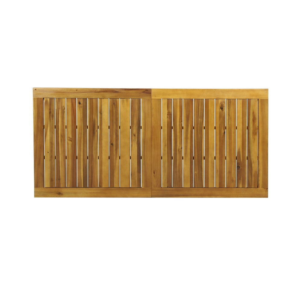 Leine Outdoor Dining Table, Teak Brown Acacia Wood Rectangular 69 Inch -BM335679