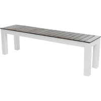 Eltan Outdoor Dining Bench Set of 2, Dark Brown and White Wood 62 Inch -BM335688