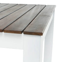 Eltan Outdoor Dining Bench Set of 2, Dark Brown and White Wood 62 Inch -BM335688