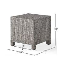 Perie Outdoor Accent Table, Gray Faux Rattan, Iron Frame, 18 Inch -BM335694