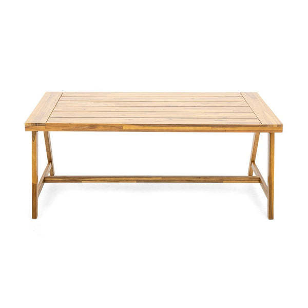 Alen Outdoor Dining Table, 71 Inch Rectangular Acacia Wood Top, Brown -BM335697