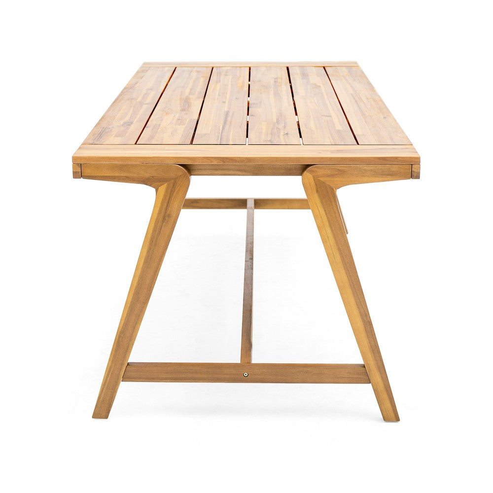 Alen Outdoor Dining Table, 71 Inch Rectangular Acacia Wood Top, Brown -BM335697