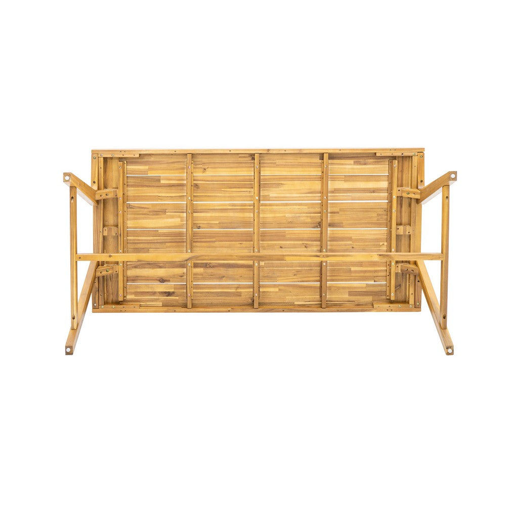 Alen Outdoor Dining Table, 71 Inch Rectangular Acacia Wood Top, Brown -BM335697