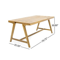 Alen Outdoor Dining Table, 71 Inch Rectangular Acacia Wood Top, Brown -BM335697