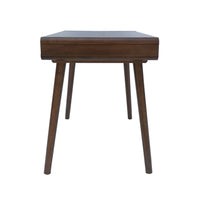 Iwa Writing Desk, 40 Inch Top w Drawer, Charcoal Gray Rubberwood Frame -BM335703
