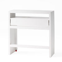 Sliding Desk with Upper Console Table, White Mango Wood, 36 Inch -BM335704