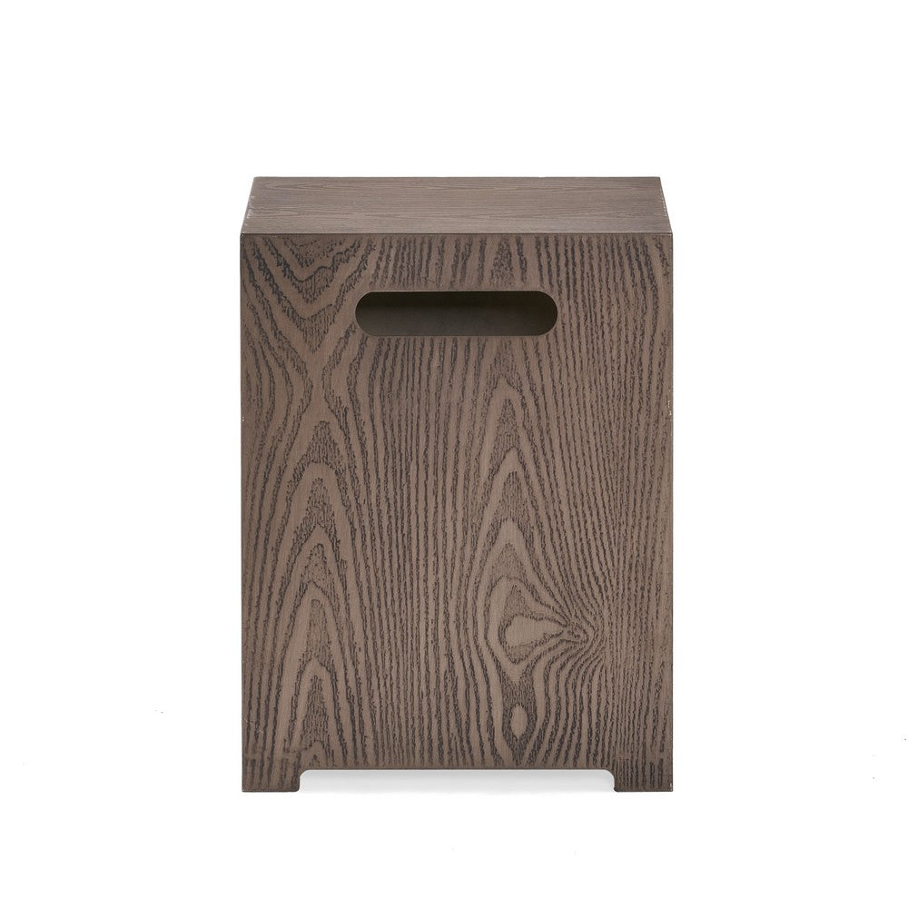 Outdoor Propane Tank Holder Table, 15 Inch Wood Top, Gray Iron -BM335716