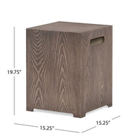 Outdoor Propane Tank Holder Table, 15 Inch Wood Top, Gray Iron -BM335716