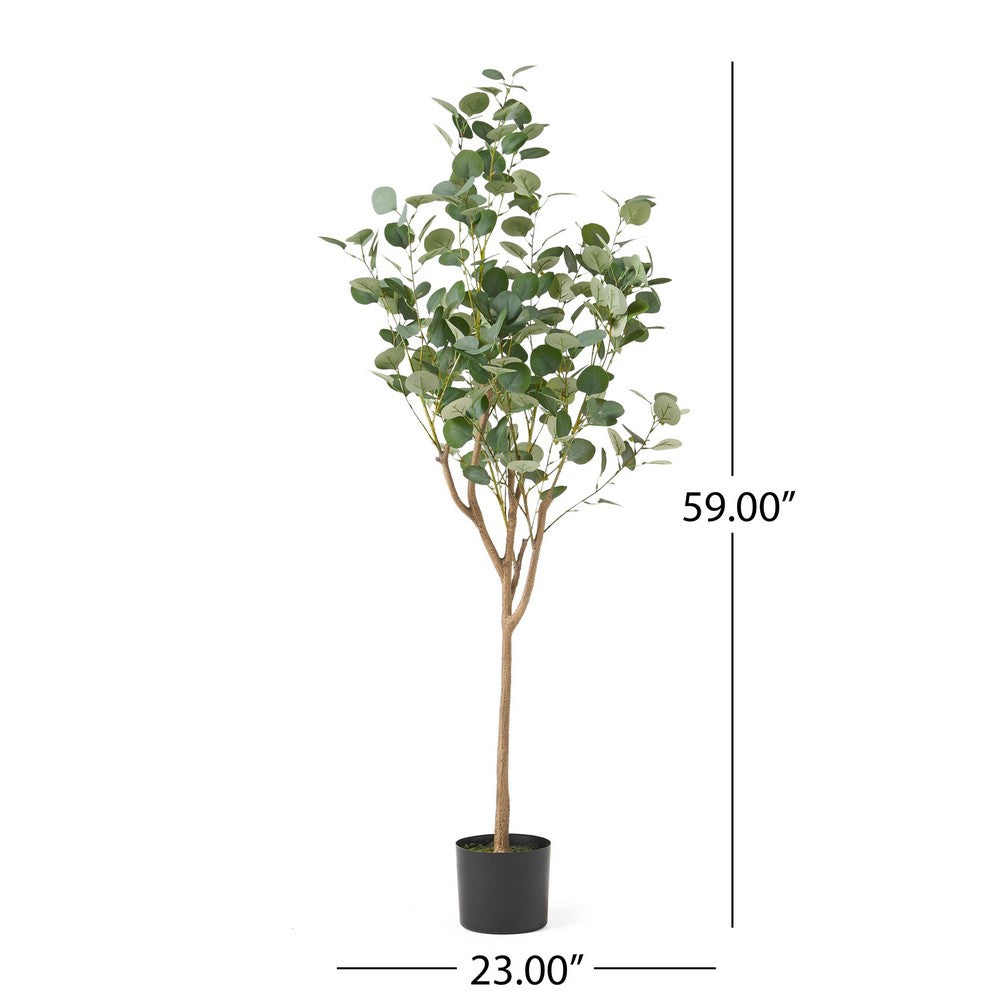 Zylo Faux Tree Eucolites Plant, 59 Inch, Green Polyester -BM335721