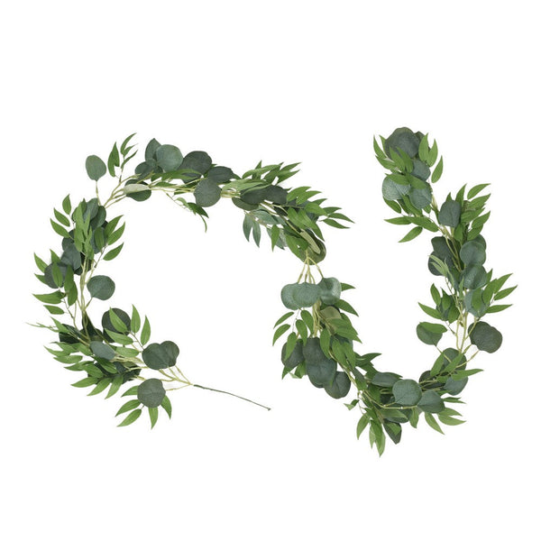 Decorative Faux Tree Eucalyptus Vines, 80 Inch Green Polyester -BM335722