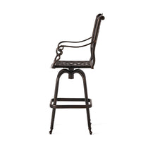 Outdoor Barstool Chair, Swivel Function, Coppertone Aluminium Finish -BM335724