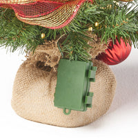 Decorative Small Faux Holiday Tree, Built In LED Lights, 24 Inch Green -BM335726