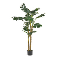 Zylo Decorative Faux Monstera Tree, 59 Inch, Green Metal and Polyester -BM335727