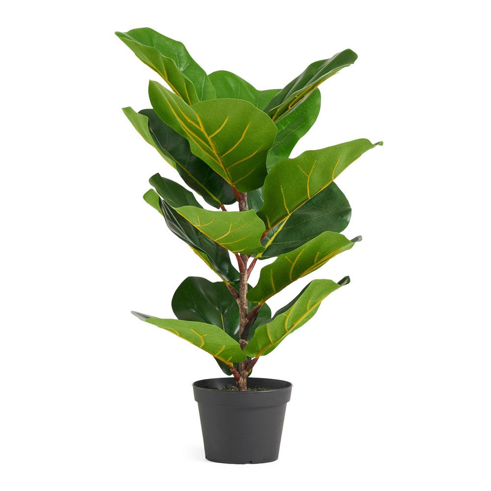 Zylo Tabletop Decorative Faux Tree, Fiddle Leaf Fig, 26 Inch Green -BM335729